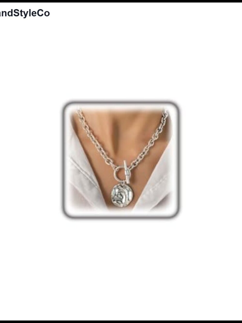 Vintage Silver Coin Pendant Choker, Chunky Medallion Statement Necklace for